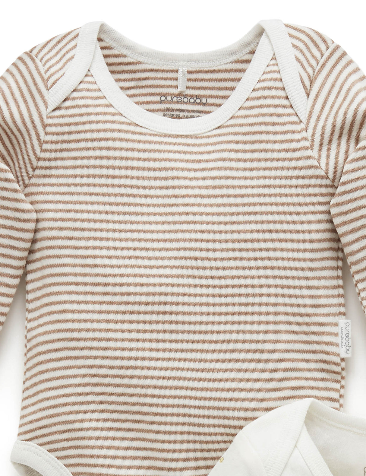 2 Pack Easy Neck Long Sleeve Bodysuit | Vanilla Wattle Bee