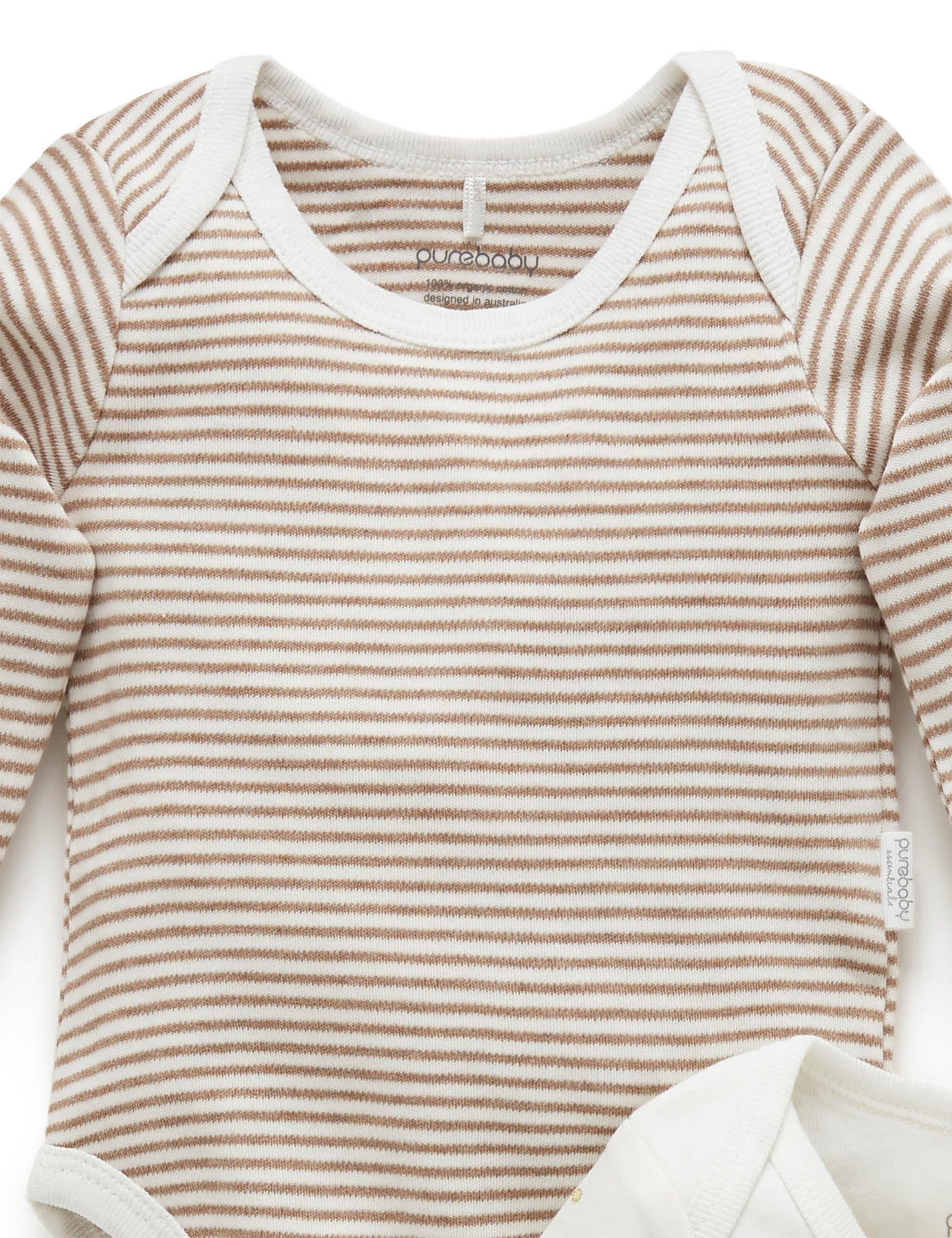 2 Pack Easy Neck Long Sleeve Bodysuit | Vanilla Wattle Bee