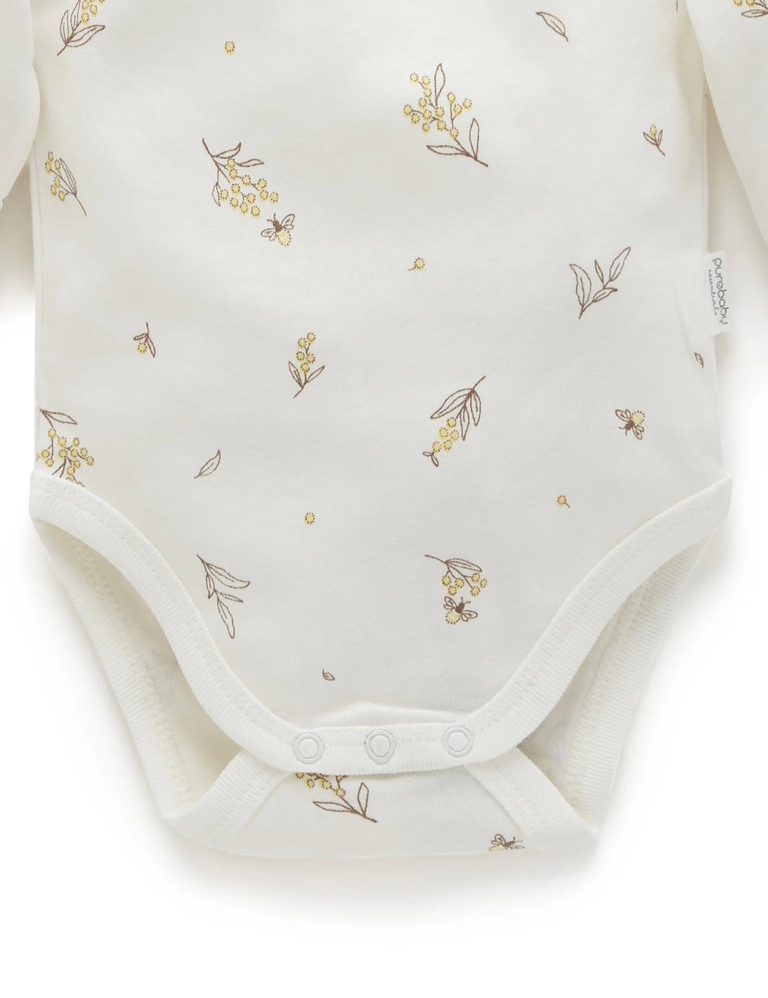2 Pack Easy Neck Long Sleeve Bodysuit | Vanilla Wattle Bee