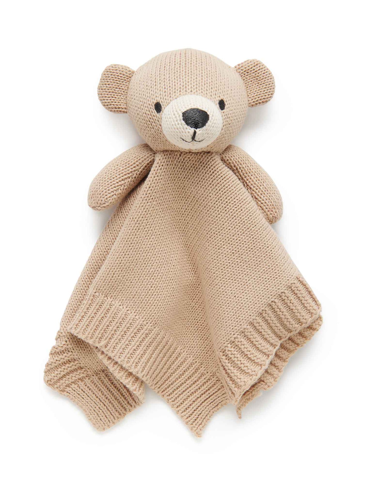 Knitted Bear Comforter | Camel