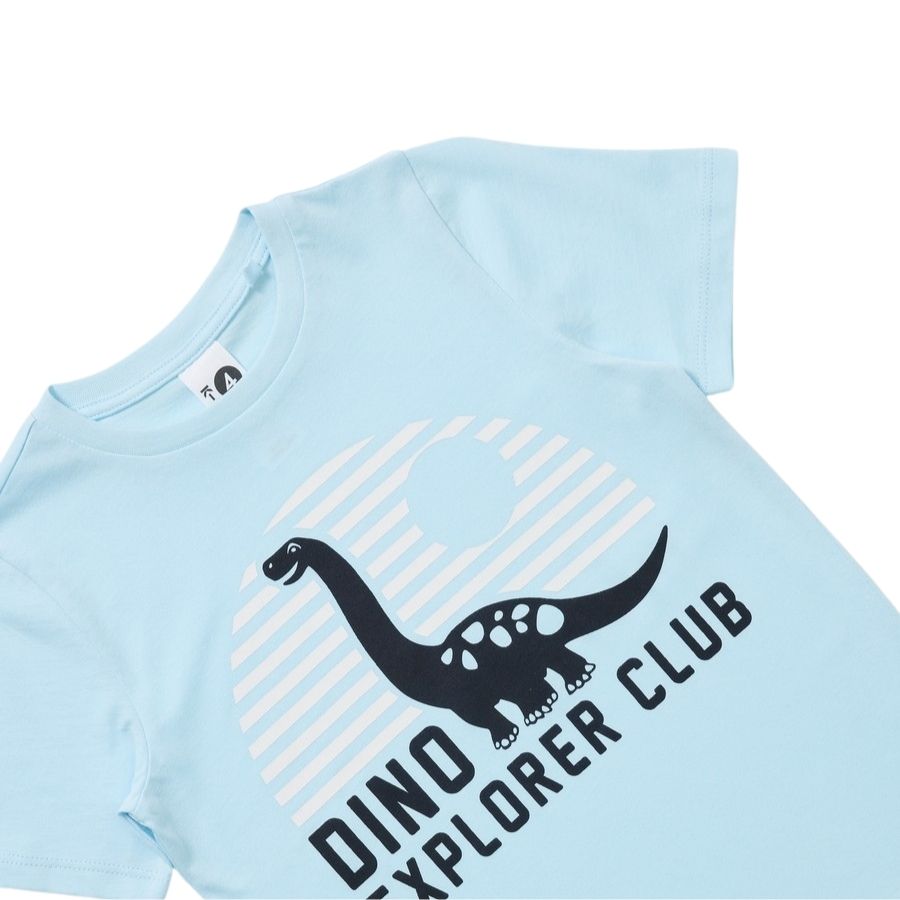 Kids Dino Explorer Print Tee | Light Blue