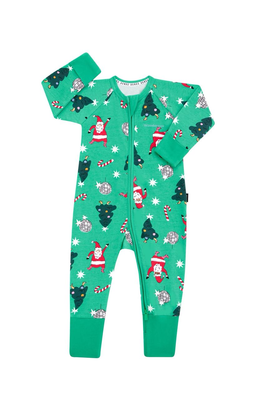 Zip Wondersuit | Disco Santa Green