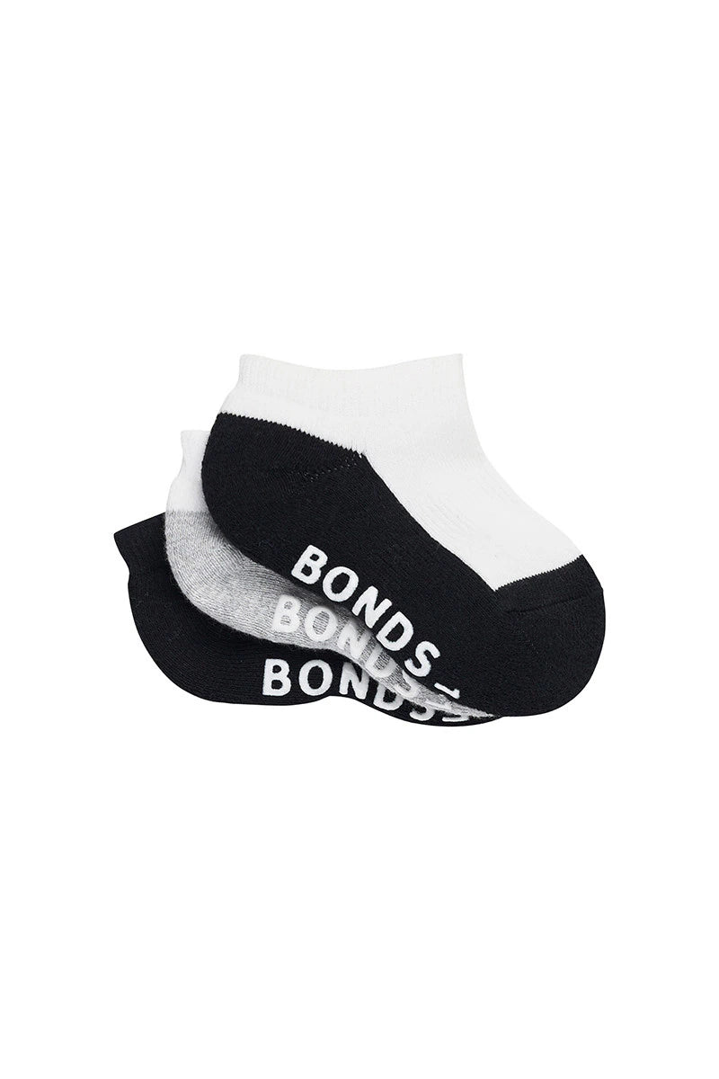 Baby Cushioned Low Cut 3 Pack | Black & Grey Pack