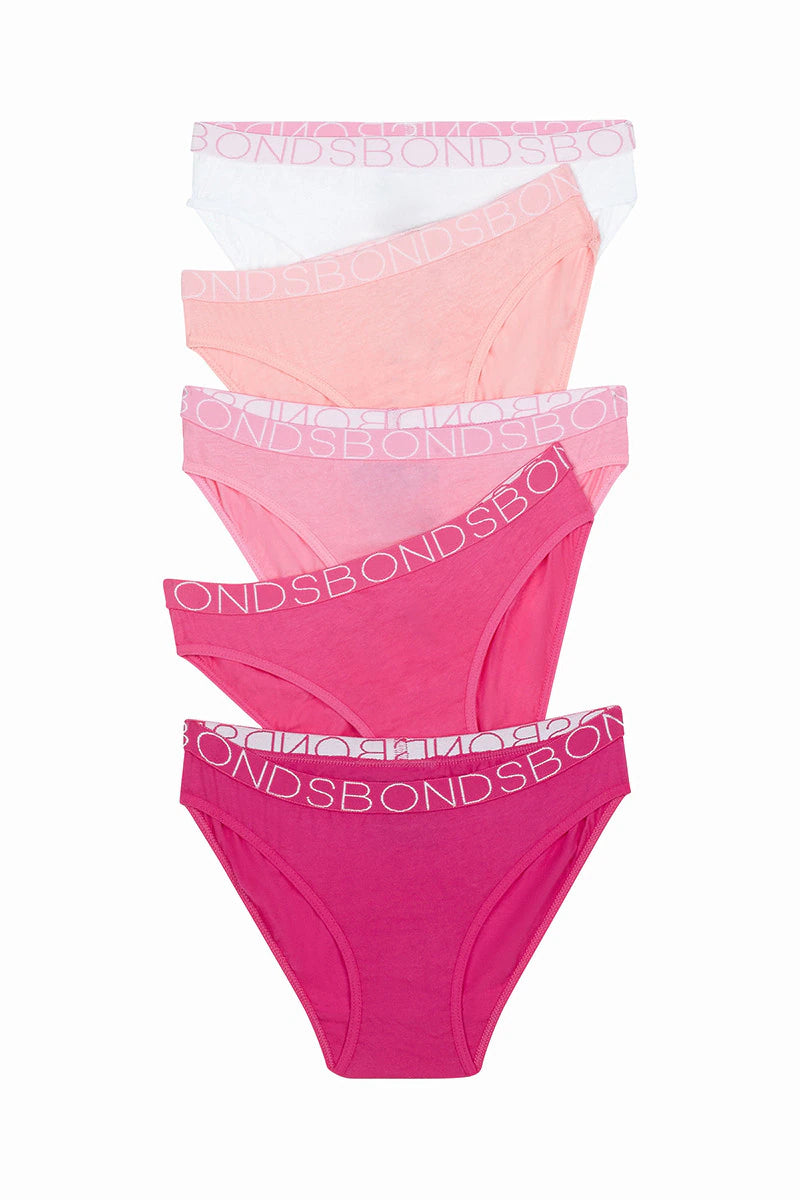 Girls Bikini 5 Pack | White Pink Pink Pink Pink