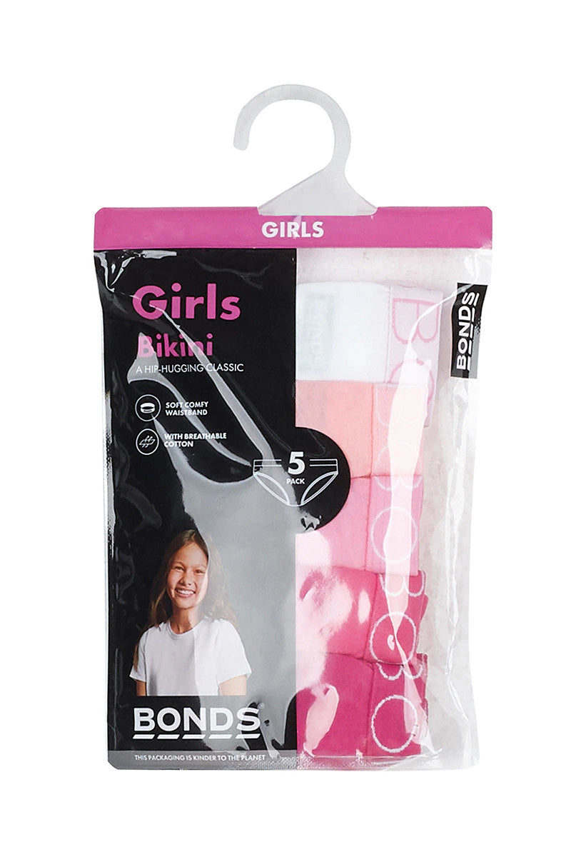 Girls Bikini 5 Pack | White Pink Pink Pink Pink