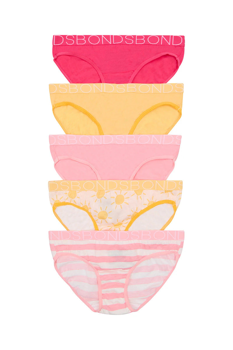 Girls Bikini 5 Pack | Pink/Yellow