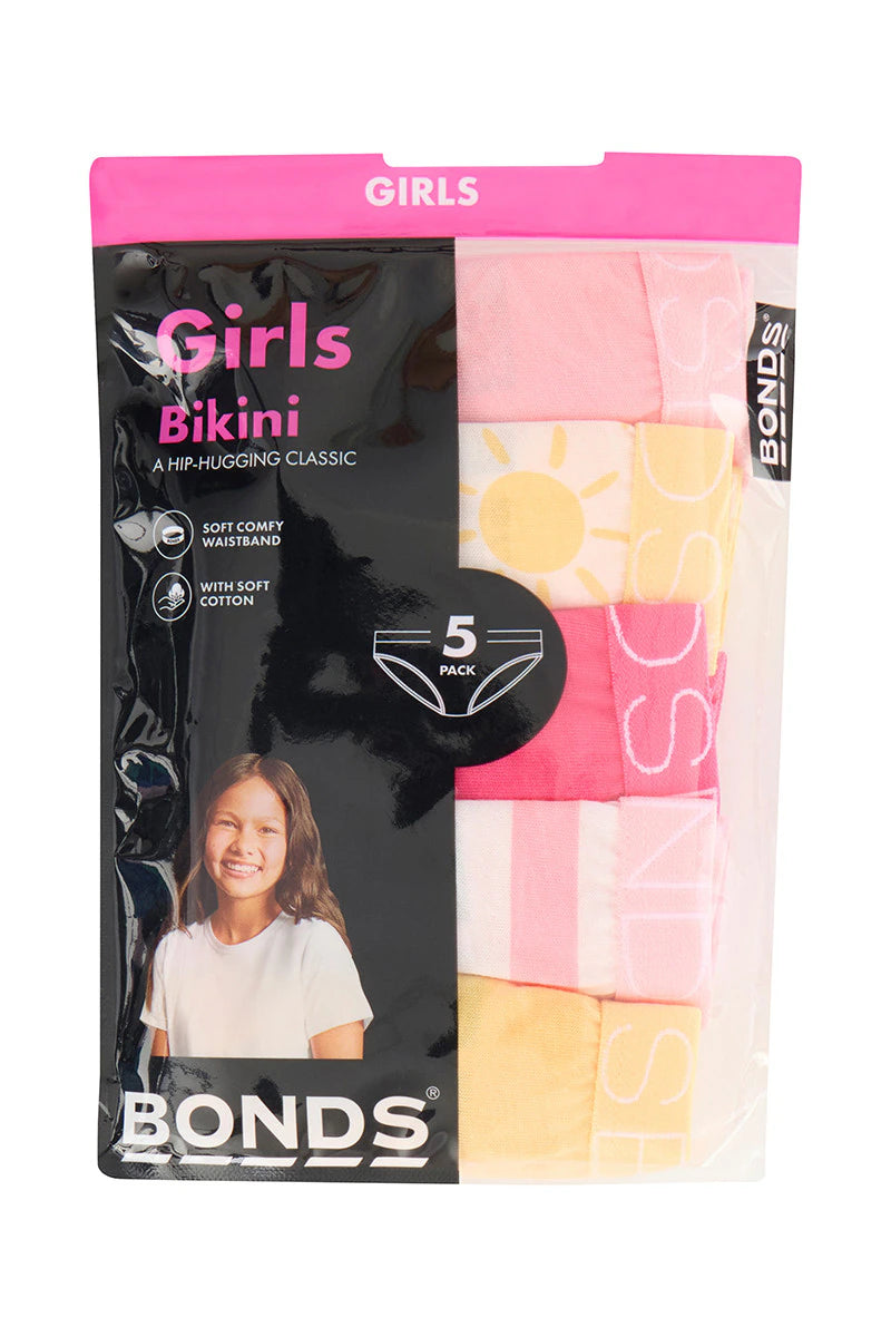 Girls Bikini 5 Pack | Pink/Yellow