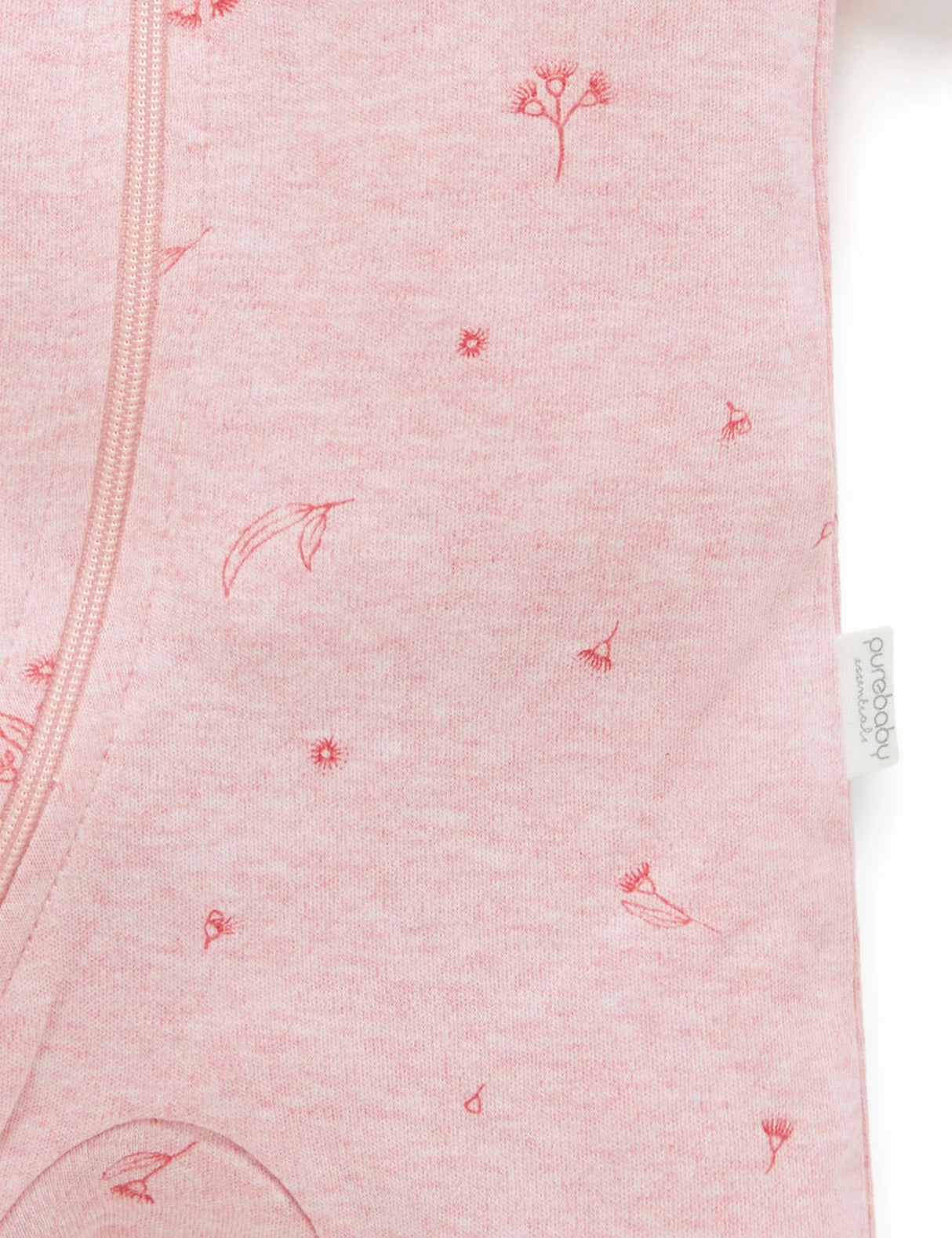 Short Sleeve Zip Growsuit | Peony Blossom