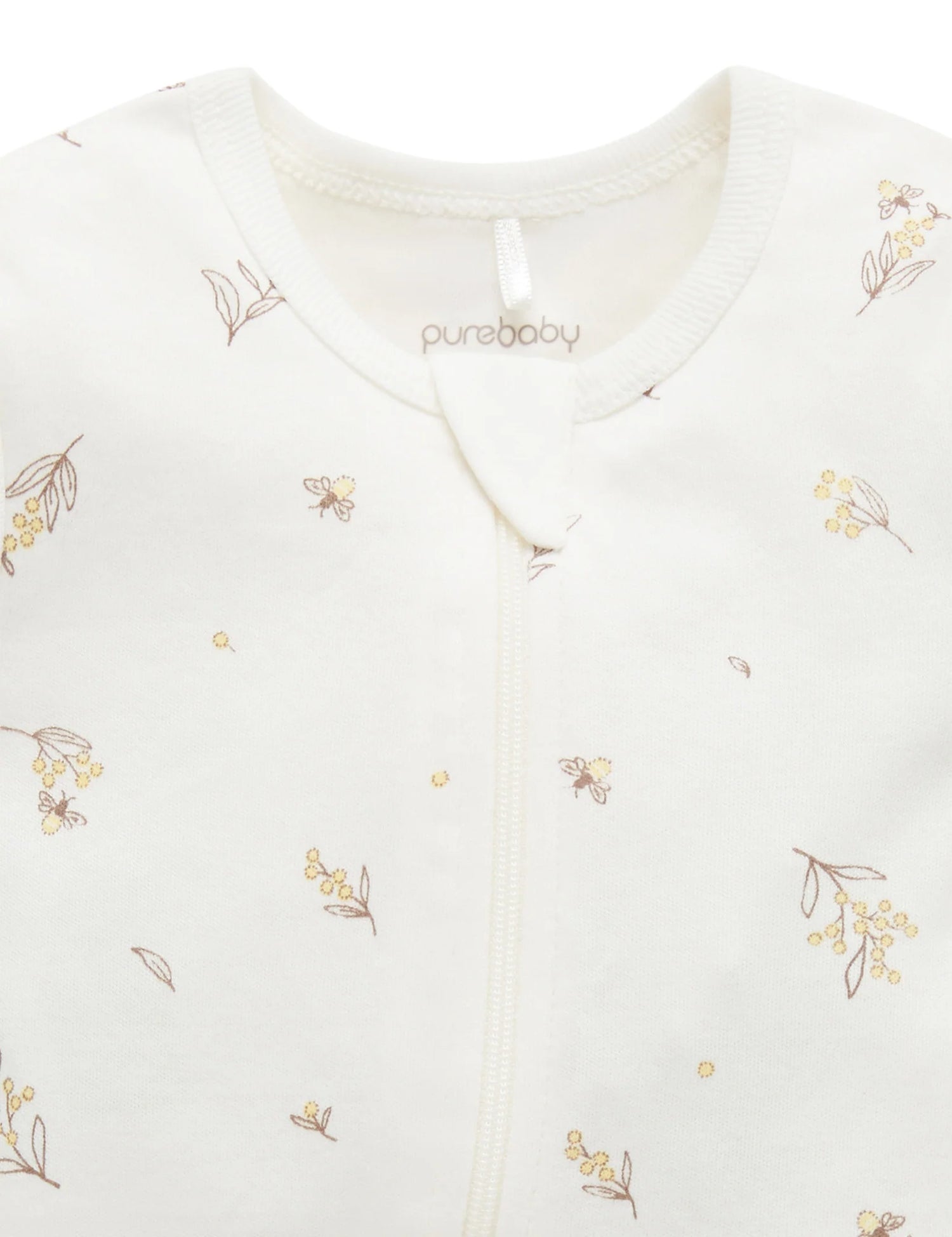 Short Sleeve Zip Growsuit | Vanilla Wattlebee