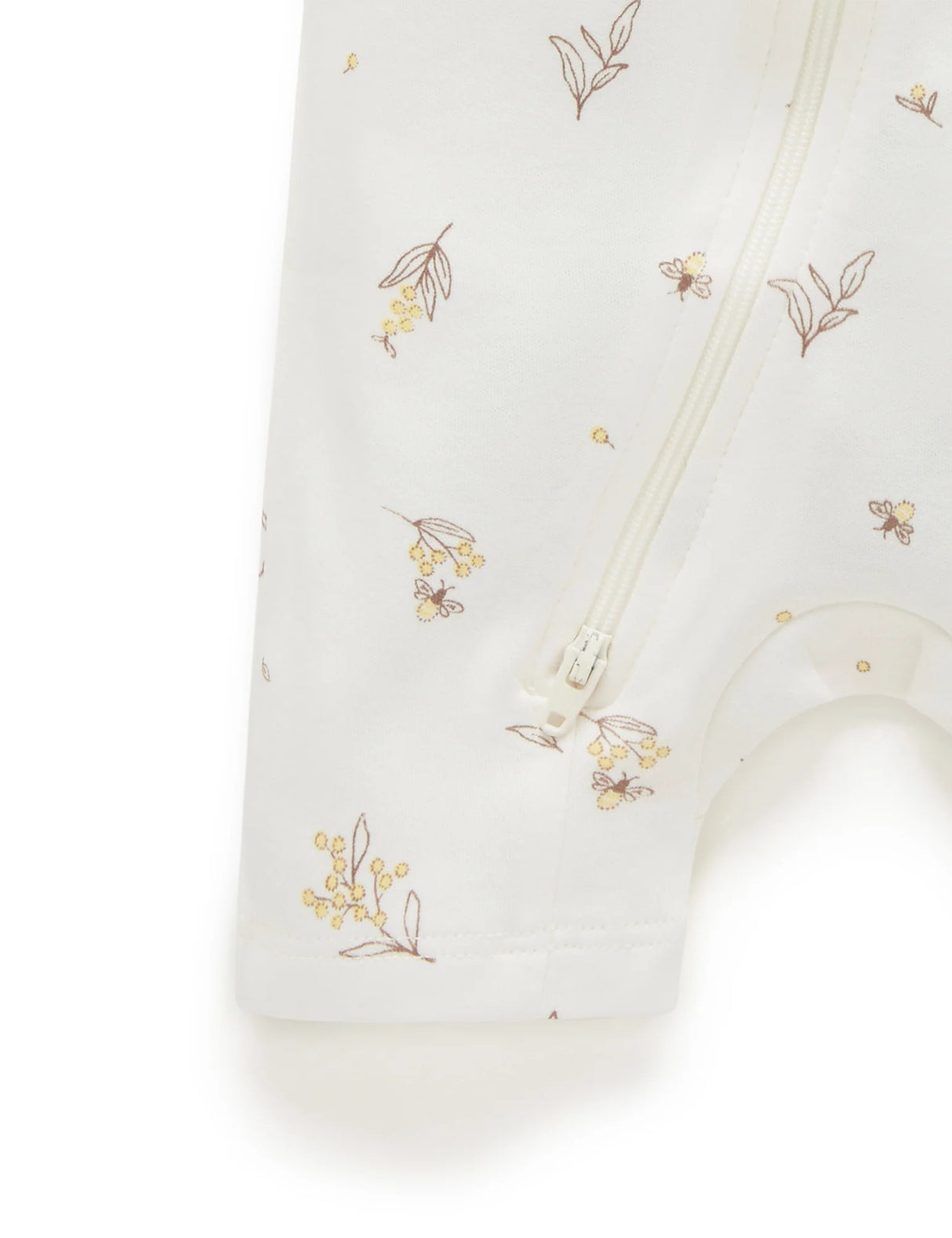 Short Sleeve Zip Growsuit | Vanilla Wattlebee