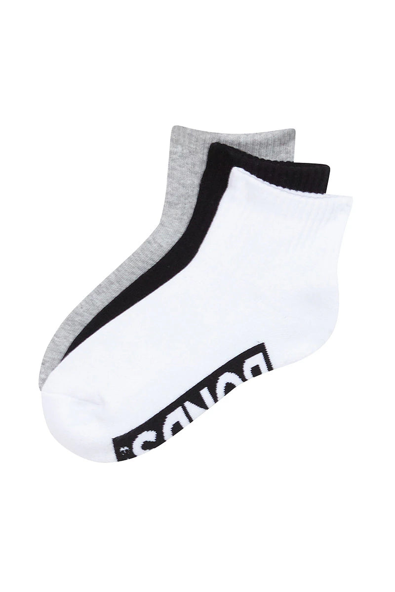 Kids Cushioned Quarter Crew Socks 3 Pack | Multi