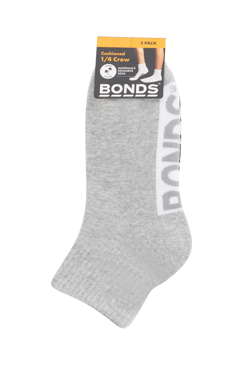 Kids Cushioned Quarter Crew Socks 3 Pack | Multi