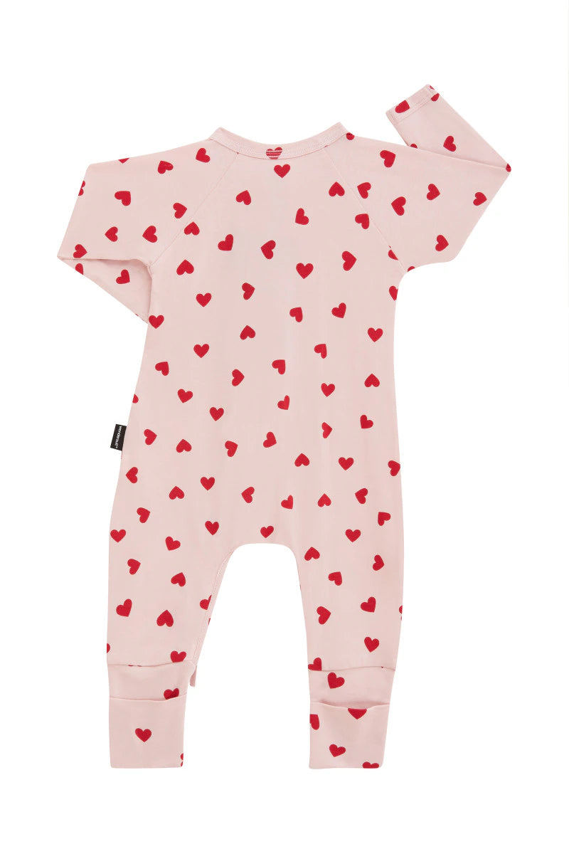 Newbies Organic Cotton Zippy | Love Heart Sparkle