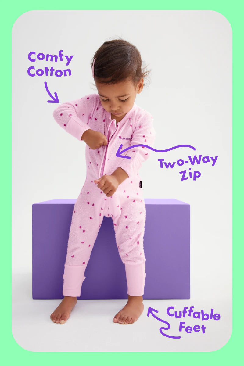 Ribbed Zip Wondersuit | New Grey Marle Stripe & White