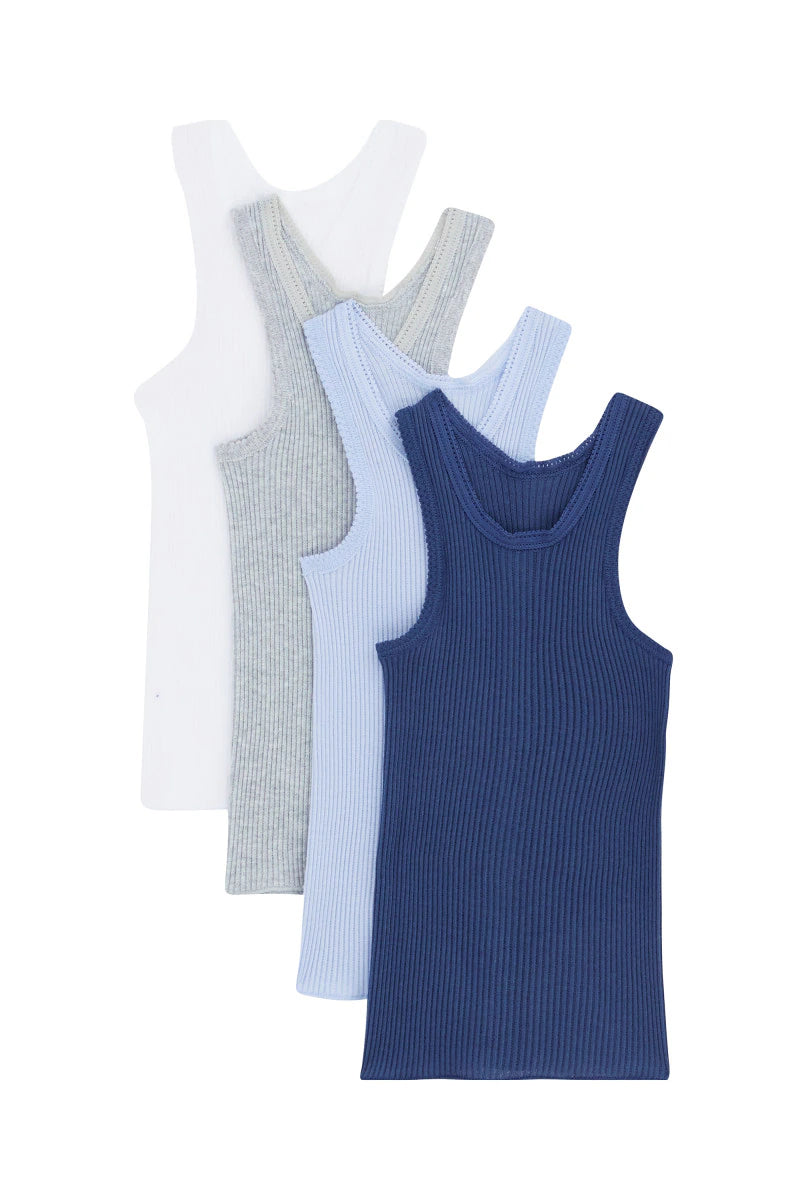 Vest 4 Pack | Blue Shades