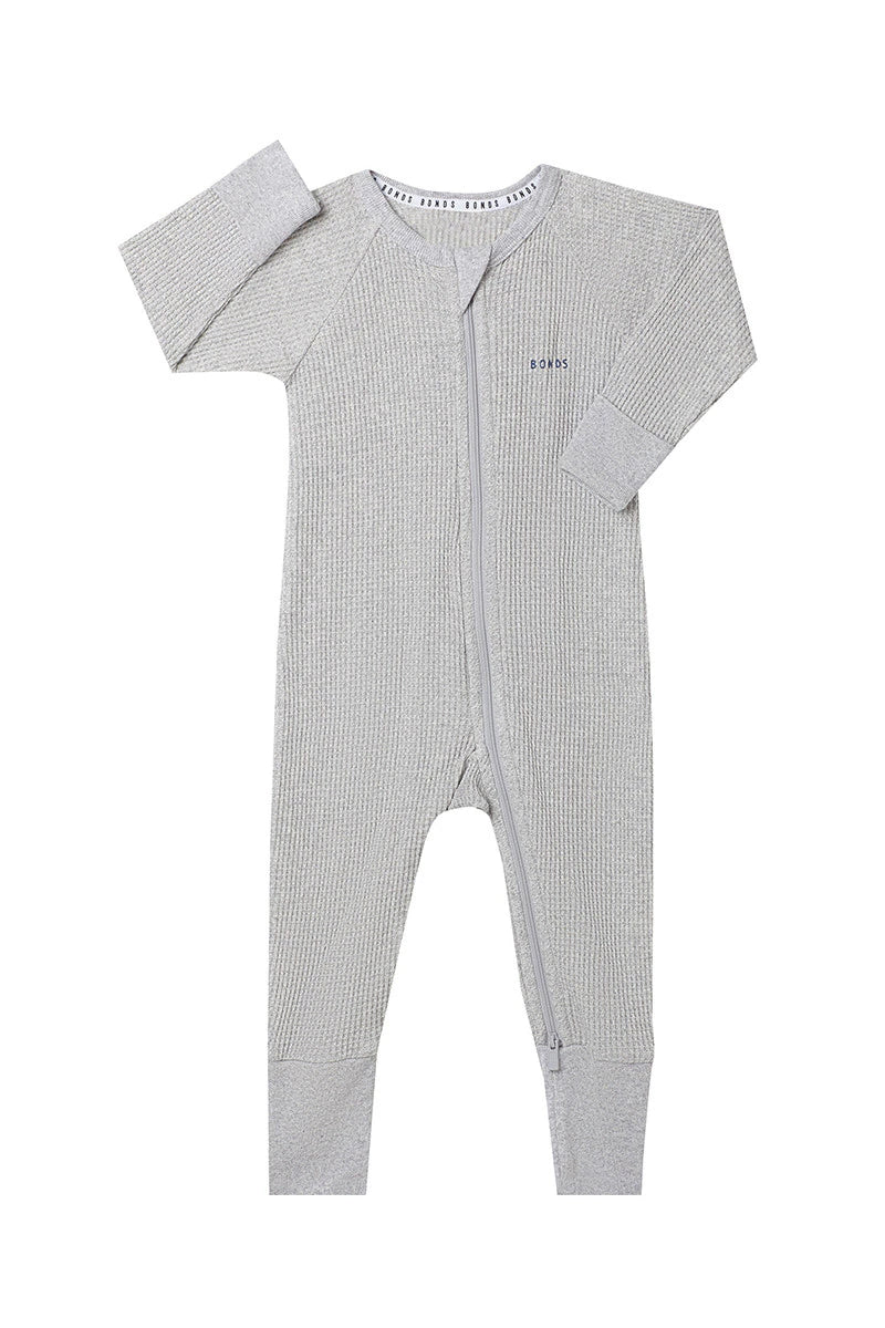 Waffle Zip Wondersuit | New Grey Marle