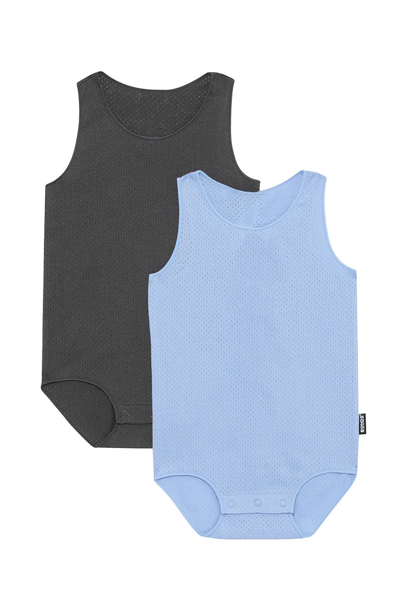 Wondercool Eyelet Singletsuit 2 Pack | Blueberry Cream /La Femme Nikita