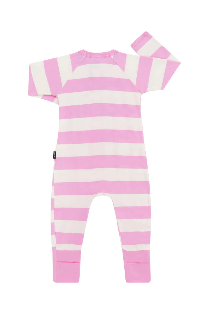 Zip Wondersuit | Rugby Stripe Pink