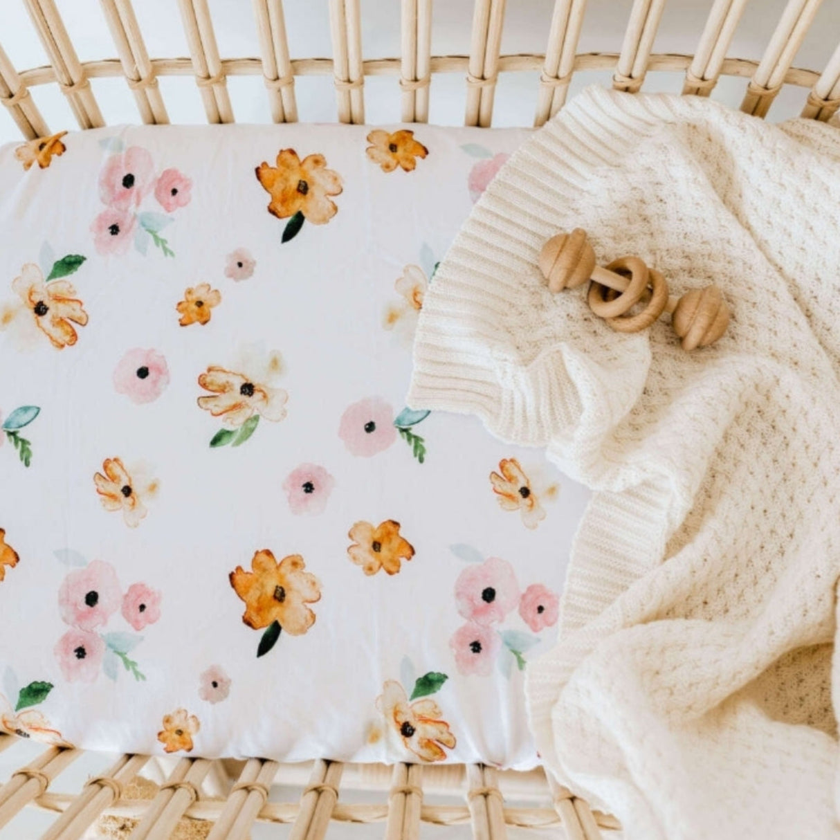 Bassinet Sheet / Change Pad Cover | Poppy