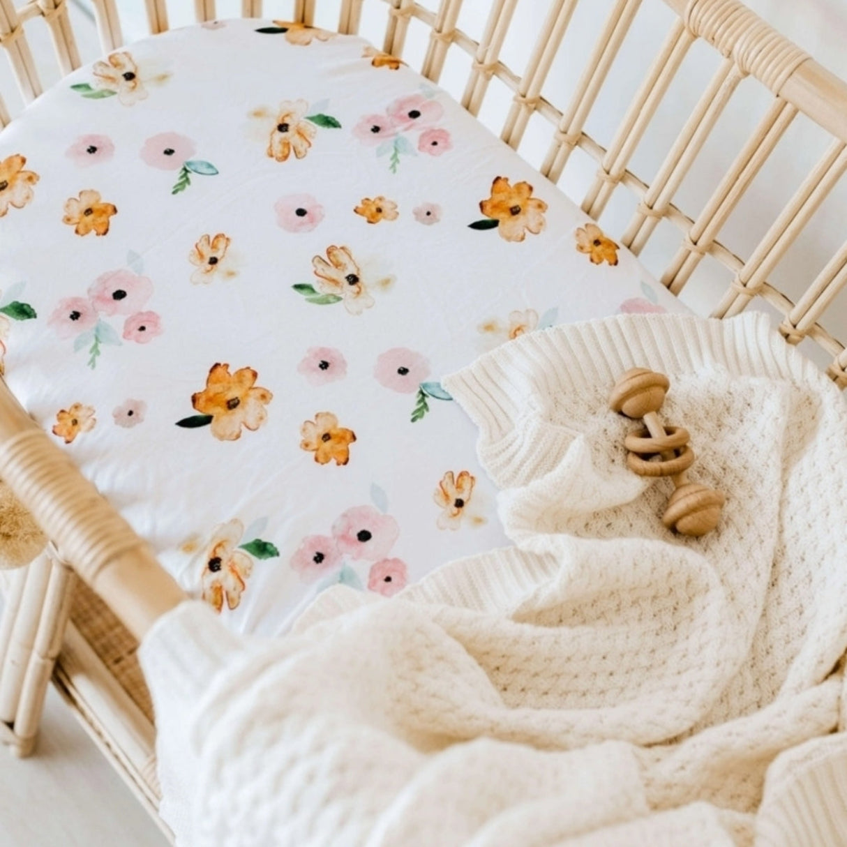 Bassinet Sheet / Change Pad Cover | Poppy