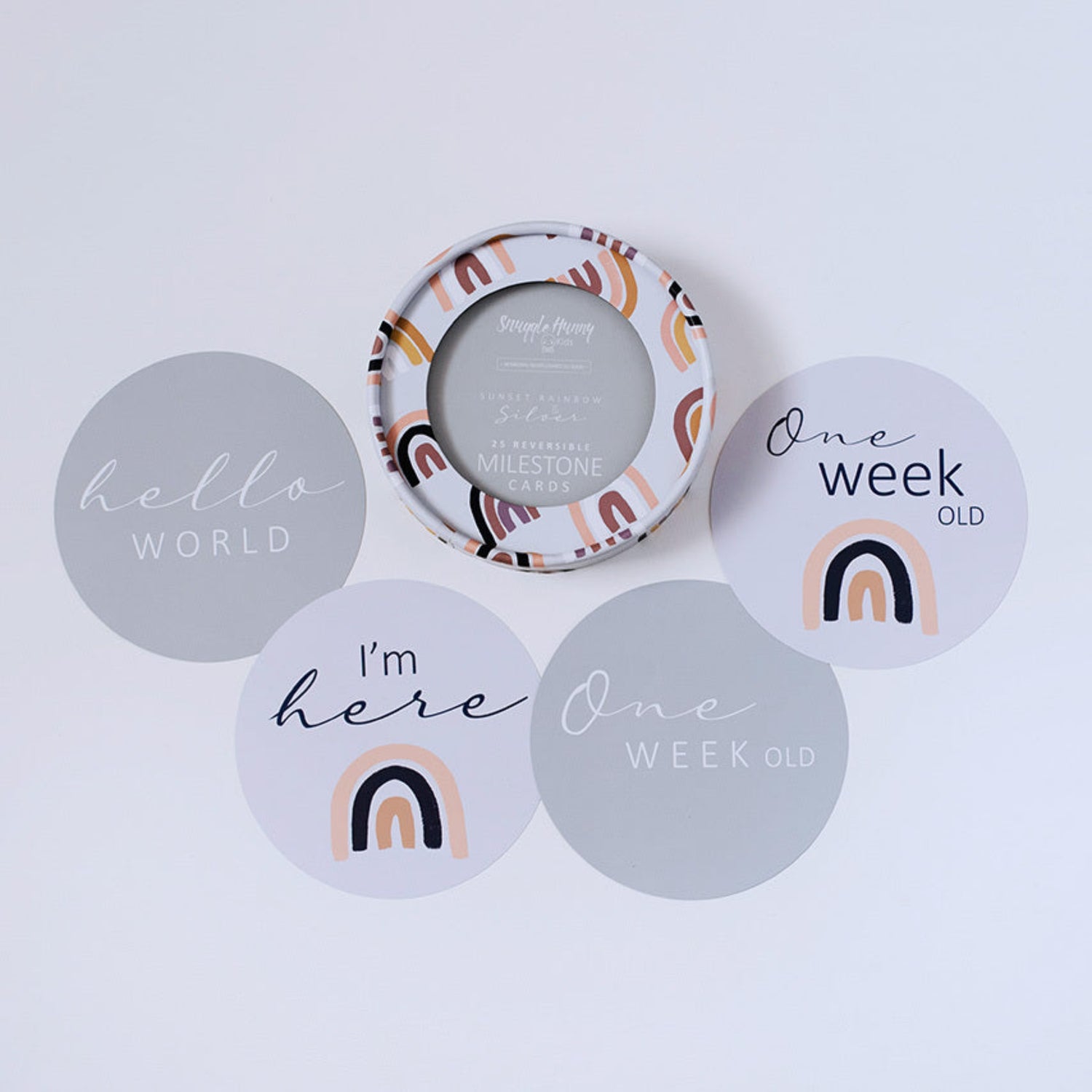 Reversible Milestone Cards | Sunset Rainbow & Silver