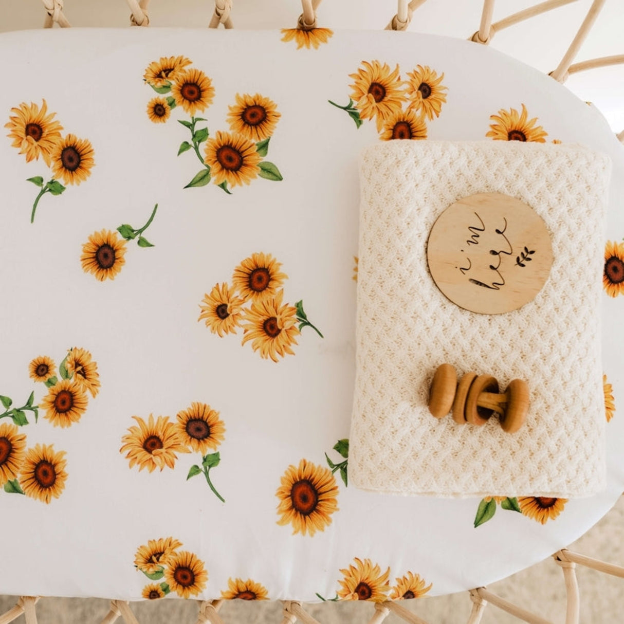Bassinet Sheet / Change Pad Cover | Sunflower