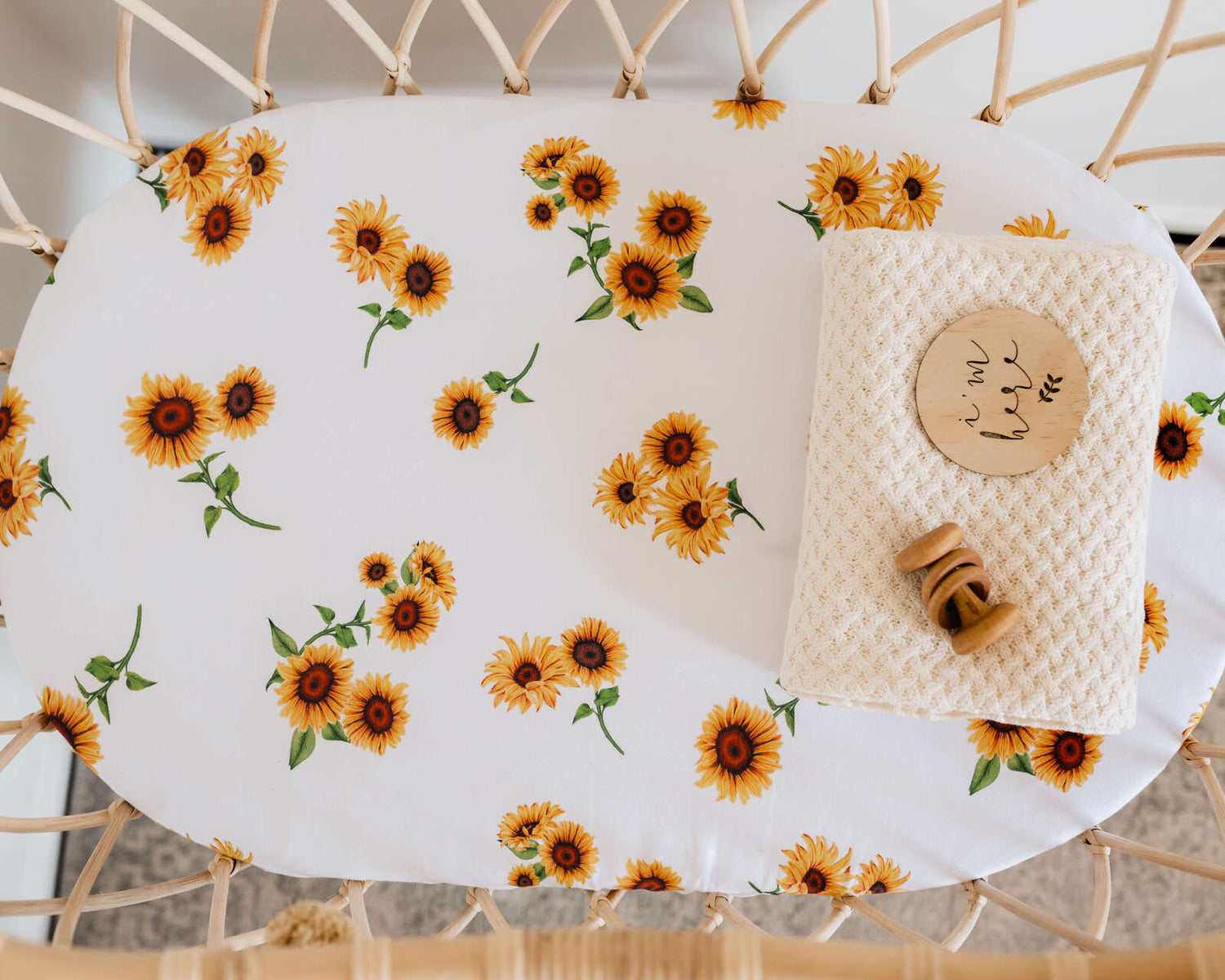 Bassinet Sheet / Change Pad Cover | Sunflower