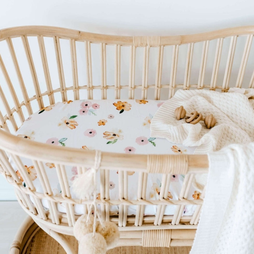 Bassinet Sheet / Change Pad Cover | Poppy
