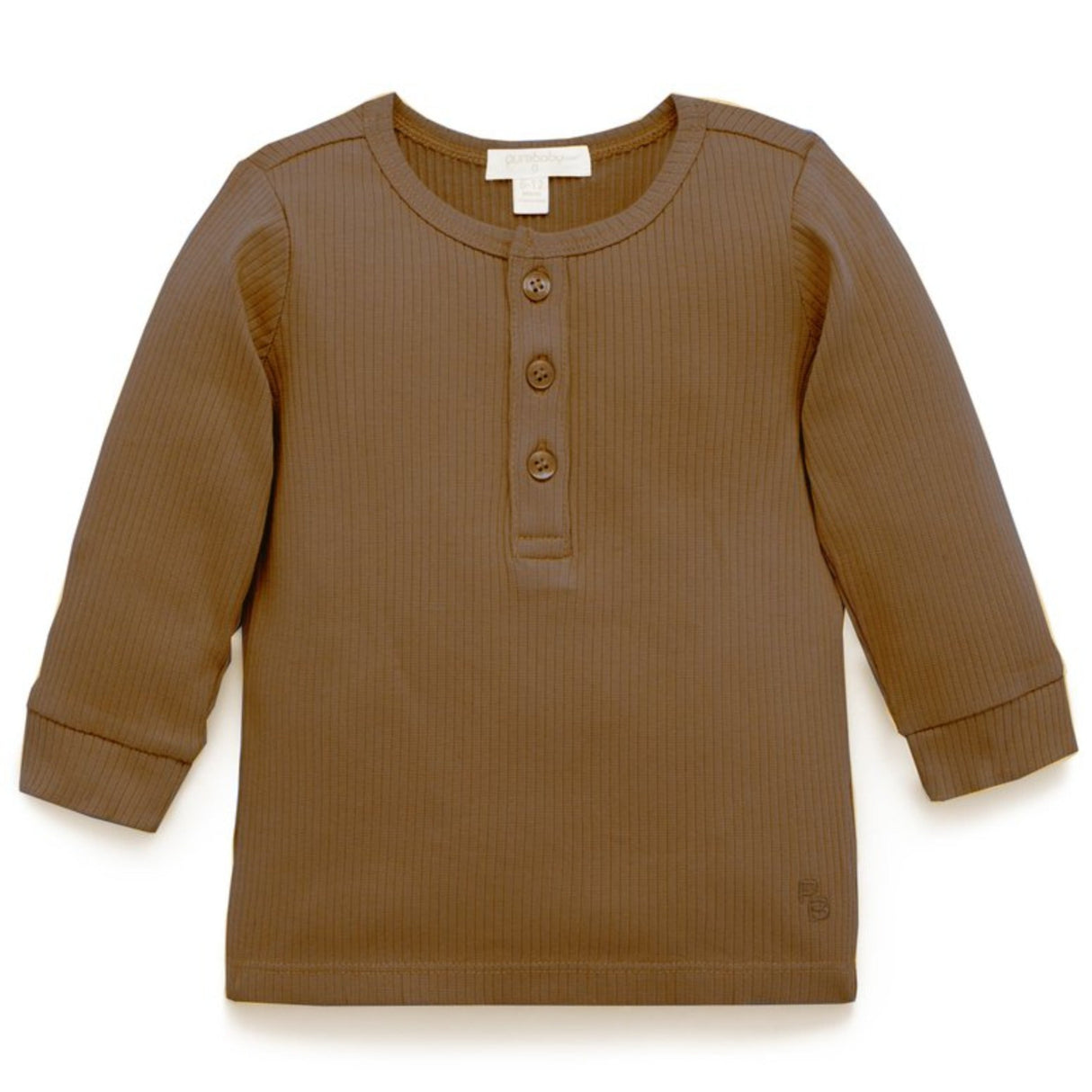 Rib Henley Tee | Chocolate