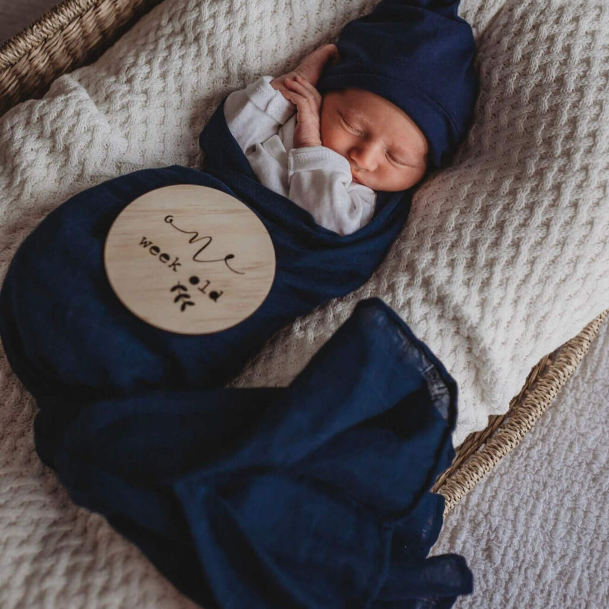 Organic Muslin Wrap | Navy