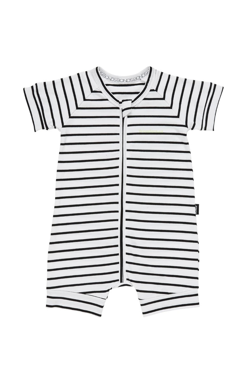 Zip Romper Wondersuit | Black & White