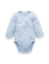 Long Sleeve Ribbed Bodysuit | Pale Blue Melange