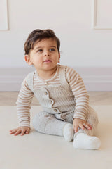 London Knitted Playsuit | Oatmeal Little Fawn Elk Fleck