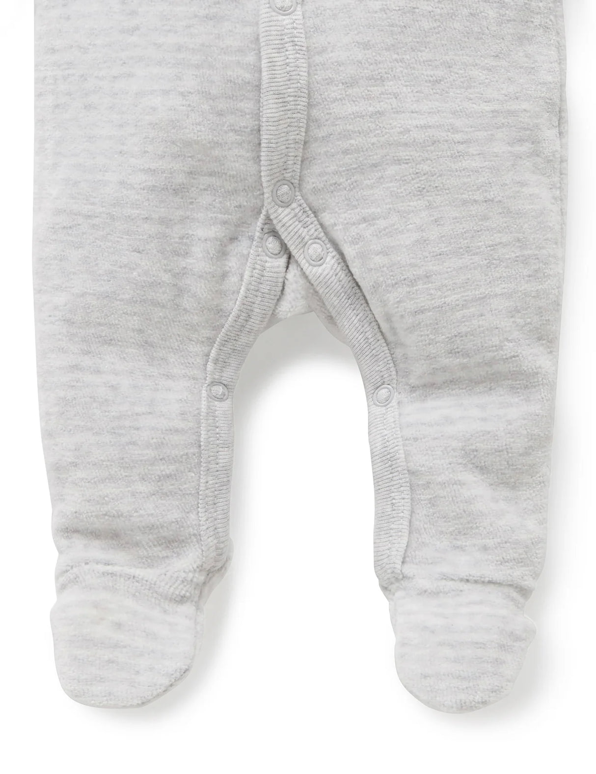 Premmie Velour Growsuit | Pale Grey Stripe