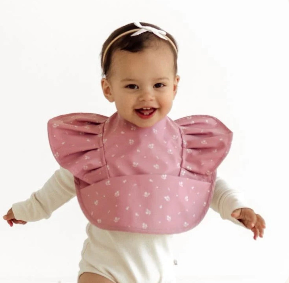 Frill Snuggle Bib | Pink Fleur