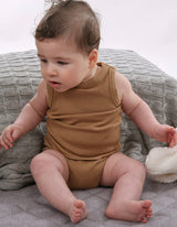 Baby Ecostyle Bamboo Rib Singlet | Mocha