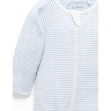 Zip Growsuit & Hat Set | Pale Blue Melange Stripe