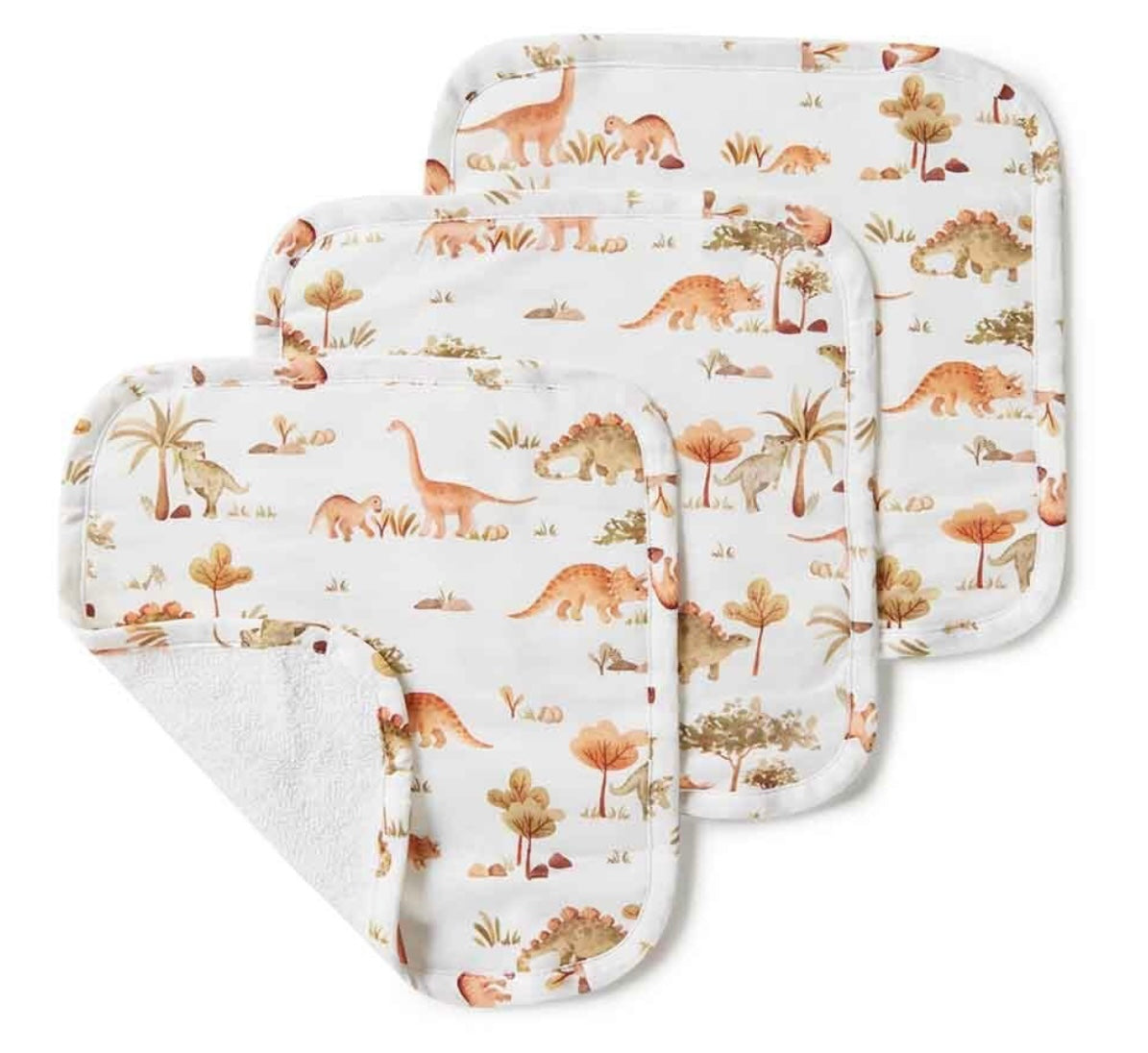 Organic Wash Cloths 3 Pack | Dino