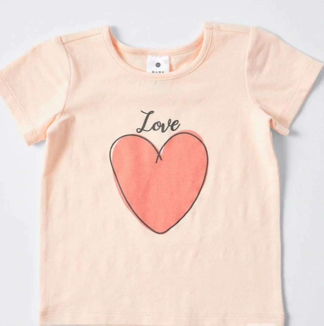 Baby Heart T-shirt | Peach