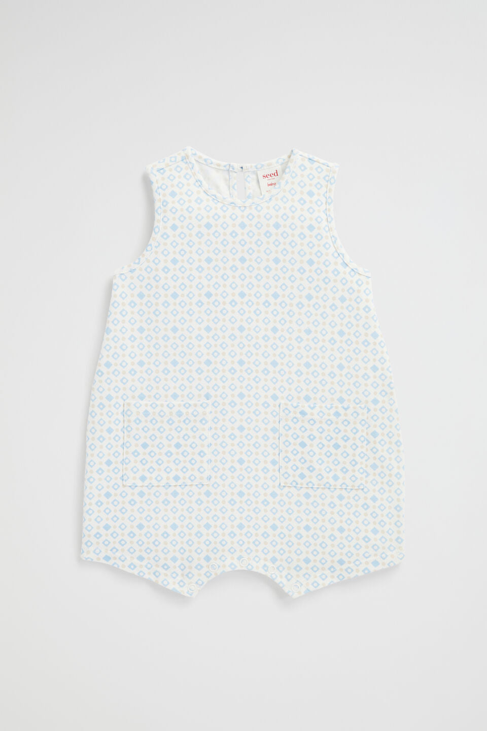 Jersey Pocket Romper | Water Blue