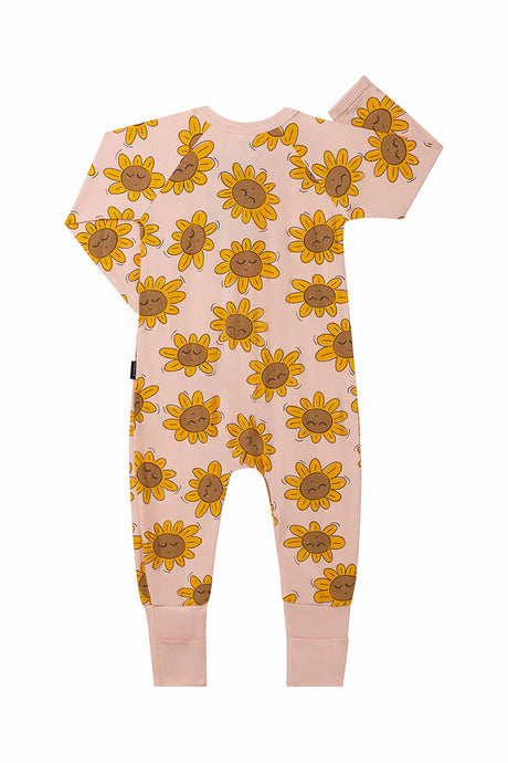 Zip Wondersuit | Sleepy Sunflowers Pink