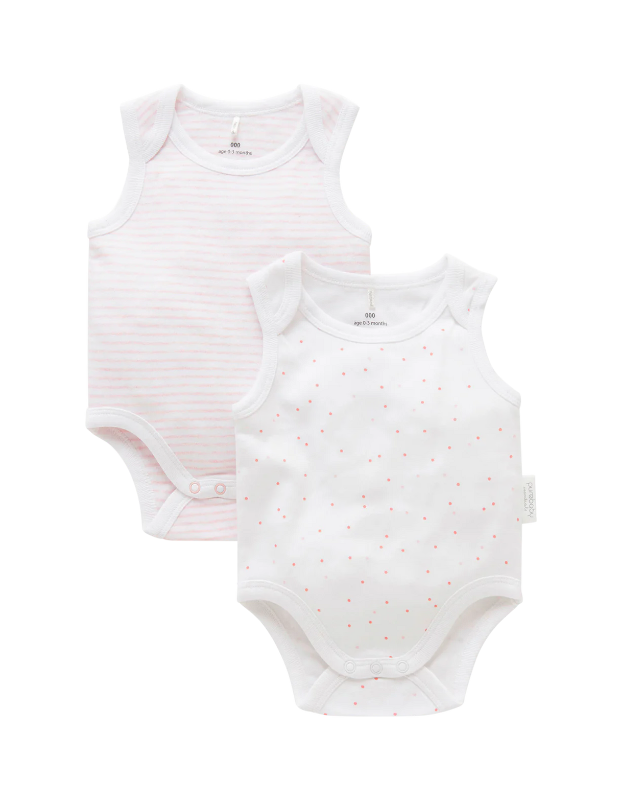 2 Pack Singlet Bodysuit | Pale Pink Pack