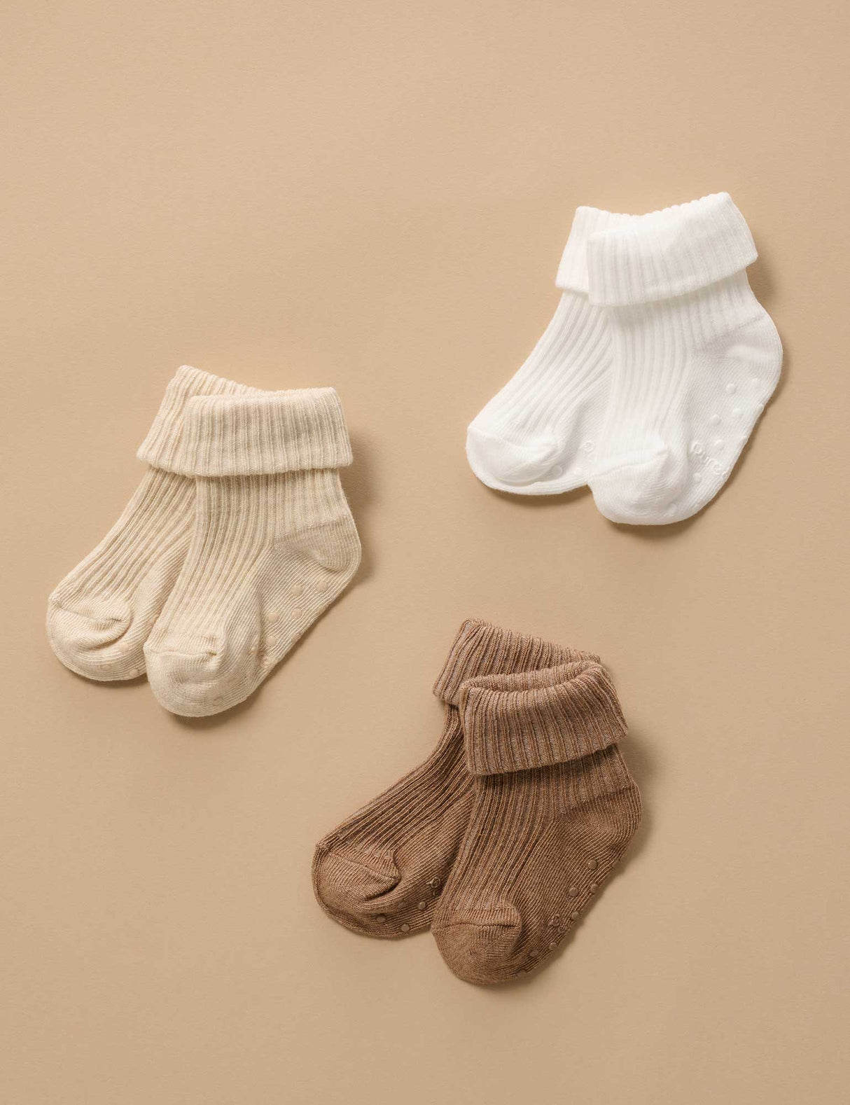3 Pack Rib Socks l Wheat Pack