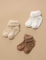 3 Pack Rib Socks l Wheat Pack