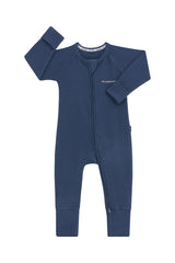 Wide Needle Rib Zippy | Bastille Blue
