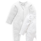 2 Pack Zip Growsuit | Pale Grey Melange