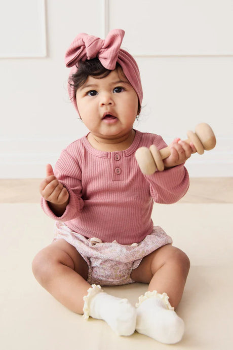 Organic Cotton Voile Frill Bloomer | Chloe Mauve