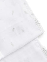 Muslin Facewasher 2 Pack | Pale Grey Leaf with Spot