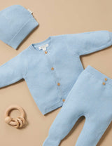 Textured Cardigan l Blue Melange