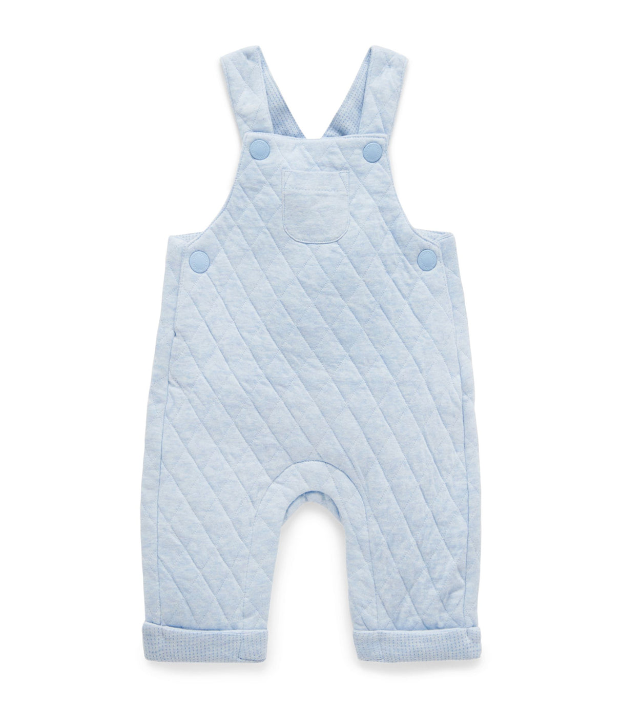 Quilted Overall | Soft Blue Melange